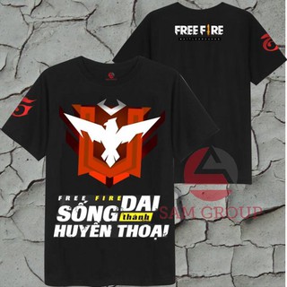 🔥SIÊU SALE🔥 Áo Thun Free Fire Màu Đen Rank Huyền Thoại Cực Hot