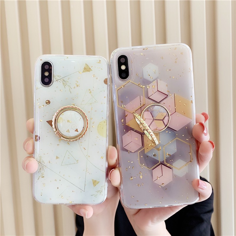 [Tặng kèm giá đỡ Popsocket] Bao đựng Iphone vảy vàng sang trọng và nổi bật bao trọn máy chống xước và chống sốc