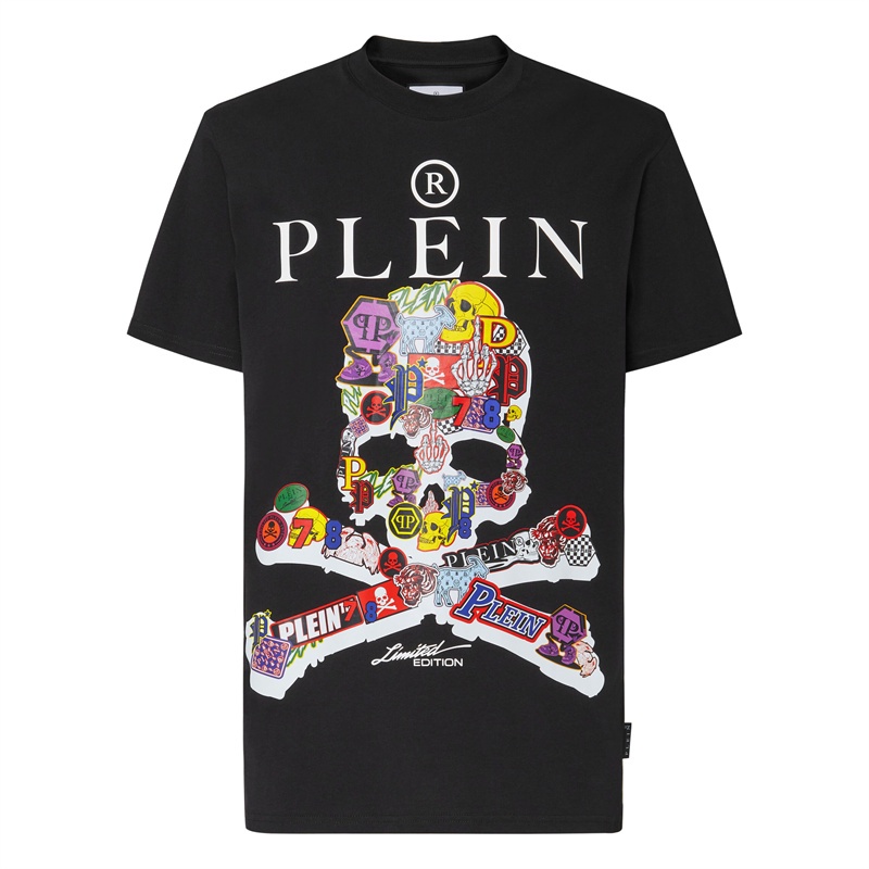 Áo Thun Ngắn Tay In Hình Đầu Lâu Philipp Plein PP Cá Tính Cho Nam