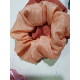 {Ảnh thật} cột tóc vải scrunchies von lụa ánh kim mềm xịn