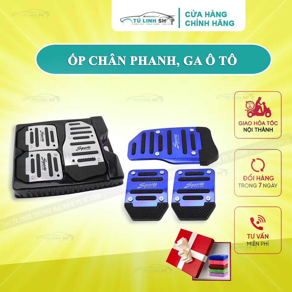 Ốp chân phanh,ga ô tô số tự động + Tặng quà