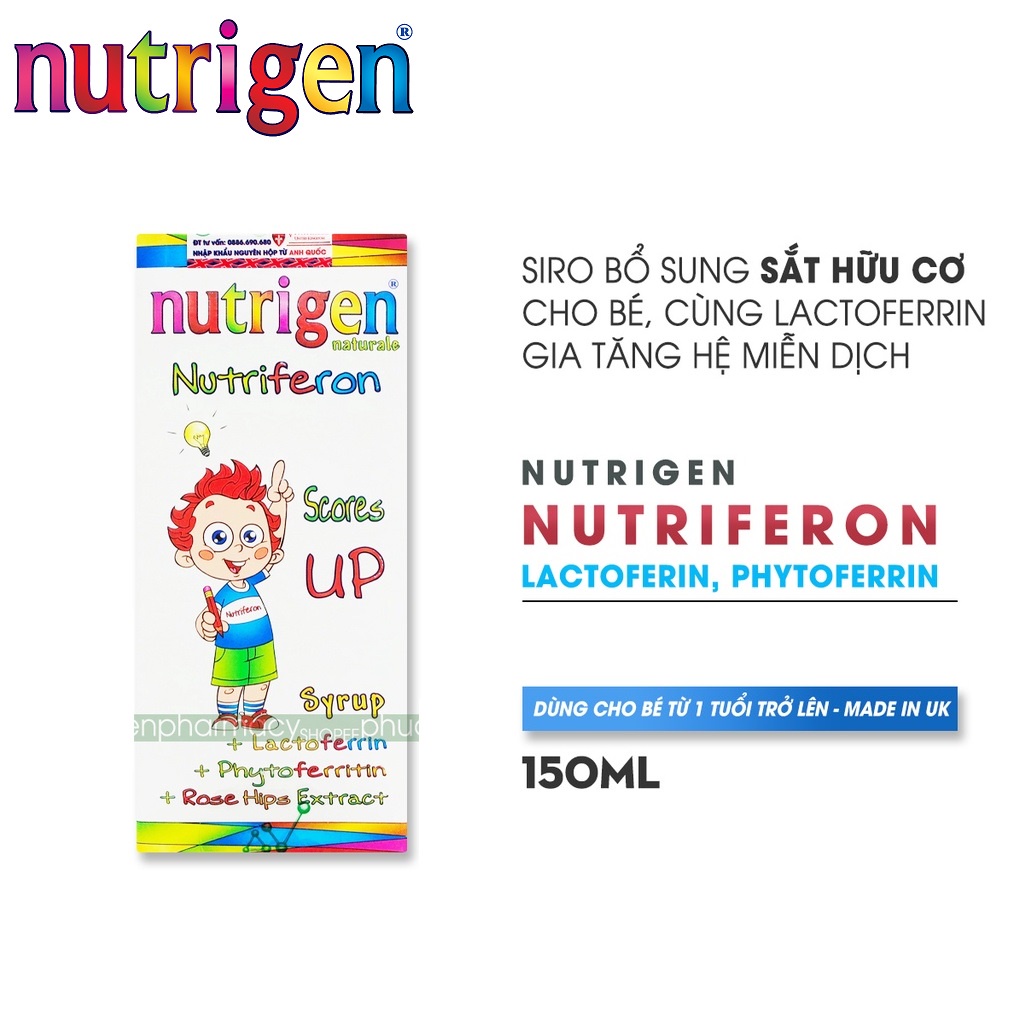 Siro Nutrigen Naturale Nutriferon Hỗ Trợ Bổ Máu, Tăng Cường Hệ Miễn Dịch Giúp Bé Phát Triển Khỏe Mạnh