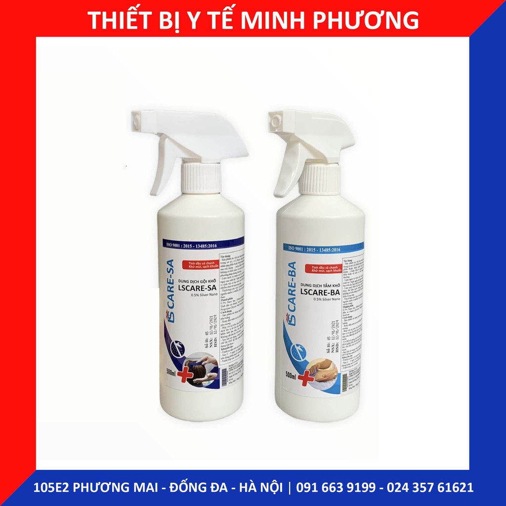 Dung dịch tắm - gội khô LSCARE-BA hương thơm nhẹ chai 500ml