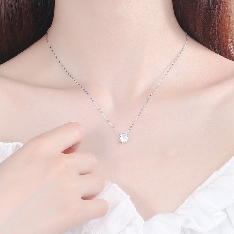 Set Vòng cổ Và Bông Tai Đính Đá Zircon Đơn Giản Cho Nữ