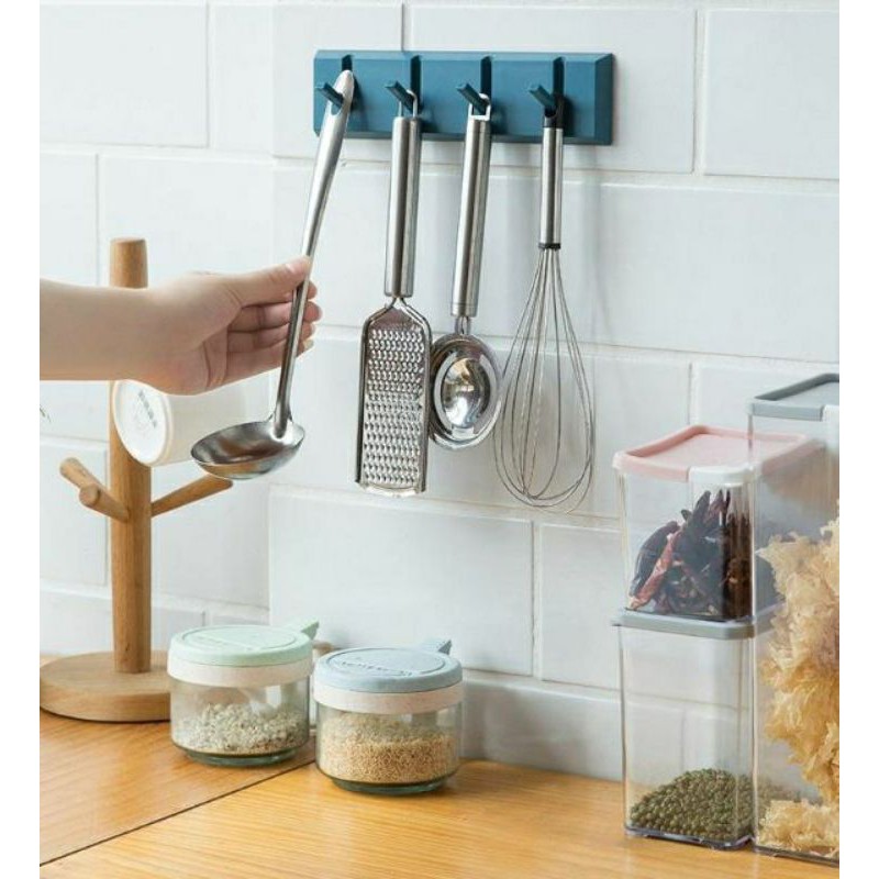 Thanh 4 móc dán tường gỗ sang chảnh