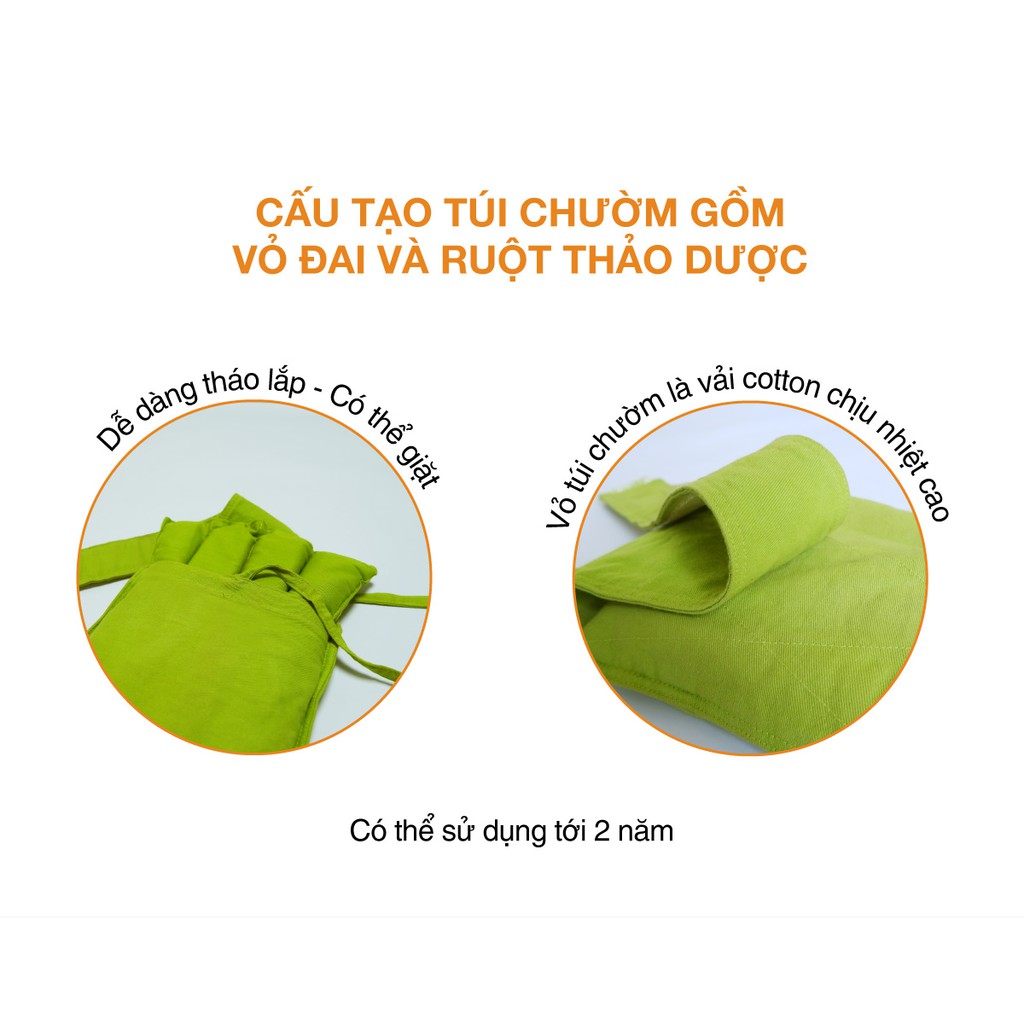 Túi Chườm Thảo Dược Đa Năng Lưng Bụng Chườm Nóng Chườm Lạnh Giảm Đau Lưng Hapaku