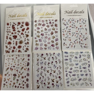 Nail sticker mẫu hoa lá cành mới dán móng tay 3d flower