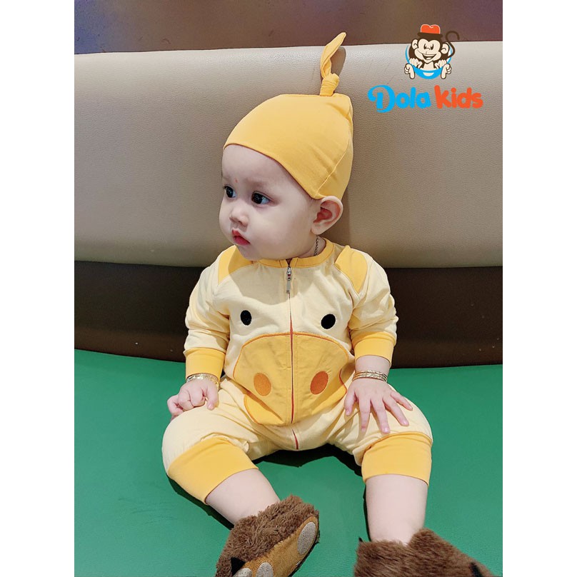 Quần áo trẻ em, trẻ sơ sinh hình thú Heo Con mũ rời vải cotton dài tay cho bé 4 - 15 kg