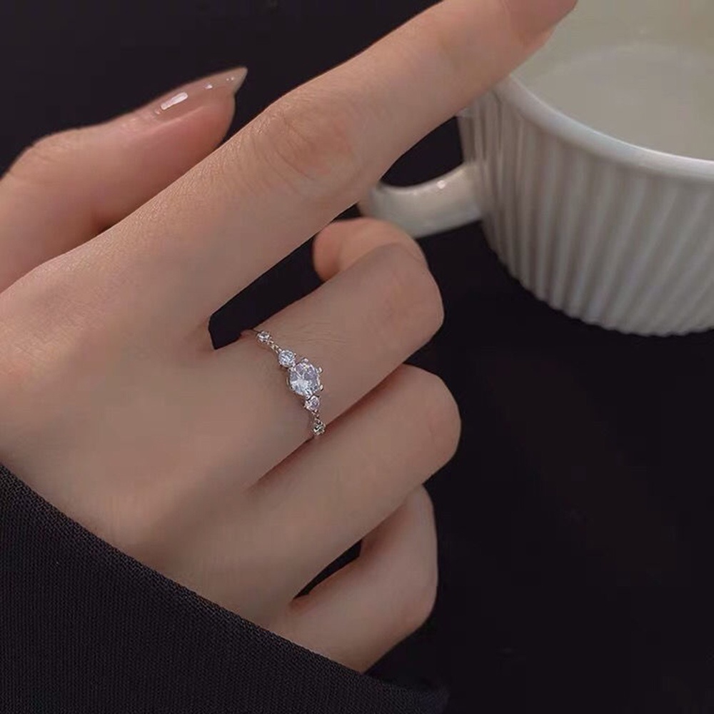 Nhẫn Đính Yanqueens Hôn Zircon Pha Lê Trắng Thiết Kế Mở Có Thể Điều Chỉnh Phiên Bản Hàn Quốc Thời Trang Mới Bán Chạy Cho Nữ
