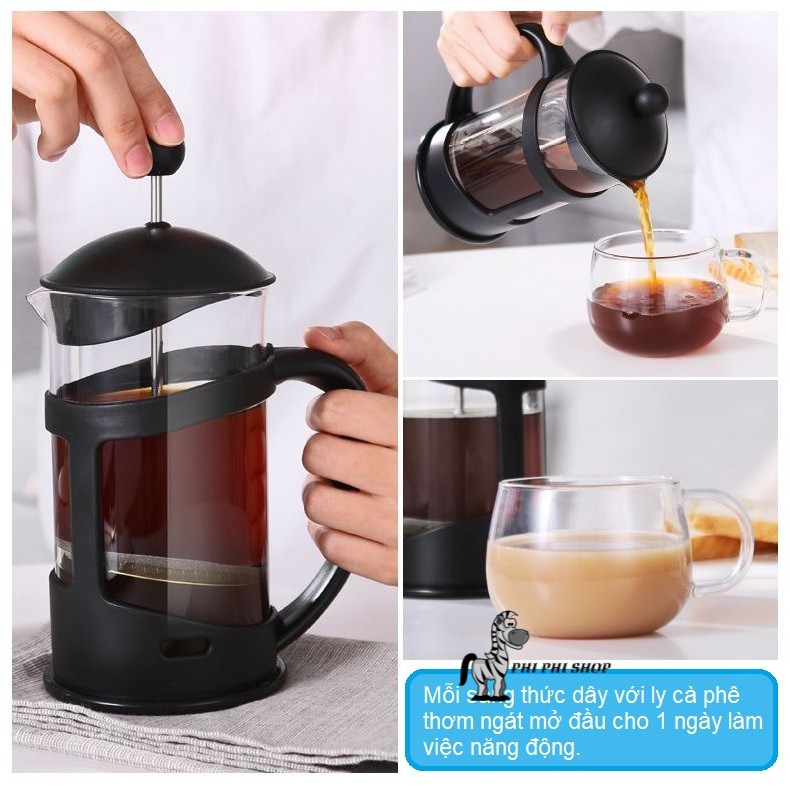 Bình pha cà phê Pháp French Press , pha trà Lock&Lock LLG018 , LLG019 dung tích 800ml