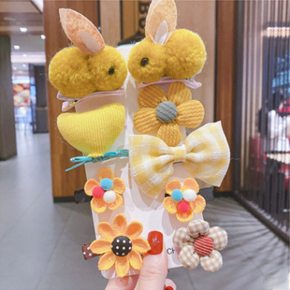 Set 8/9 kẹp tóc vải mini phong cách Hàn Quốc dễ thương cho nữ