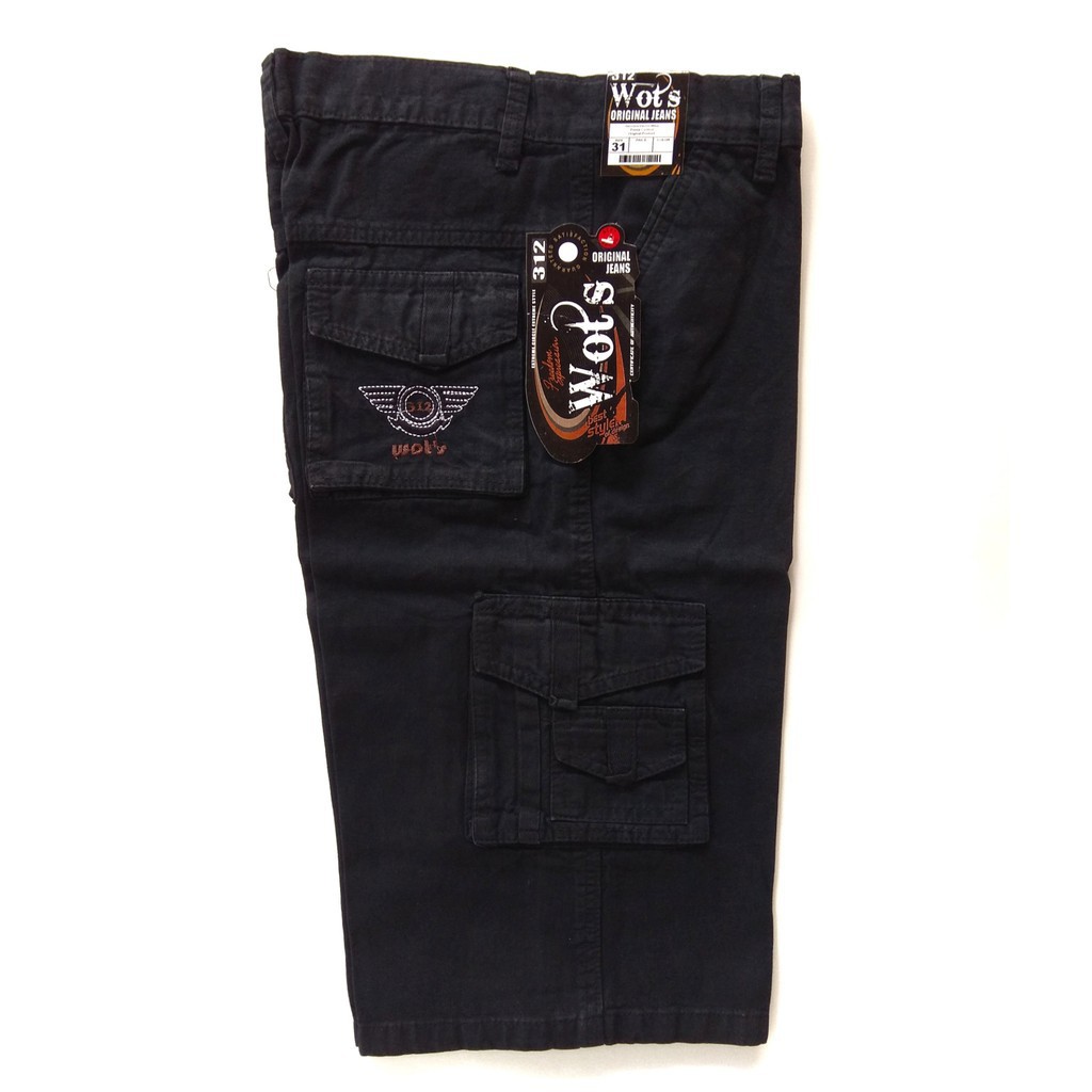 Quần Short Jeans Túi Hộp Màu Đen Dày Dặn Siêu Bền Thời Trang Cho Nam Giới