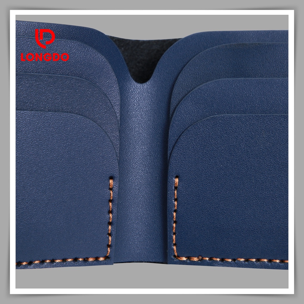 Ví da nam đẹp da bò thật - Bảo hành 5 năm - Hàng chính hãng thương hiệu Longdo Leather - B04
