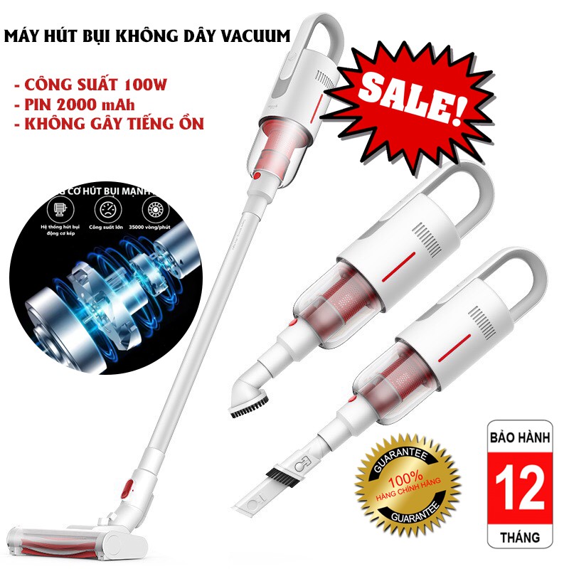 ✨BH 1 NĂM✨Máy hút bụi không dây VACUUM - Công suất 100W, Hút sạch mọi vị trí, có thể tháo rời