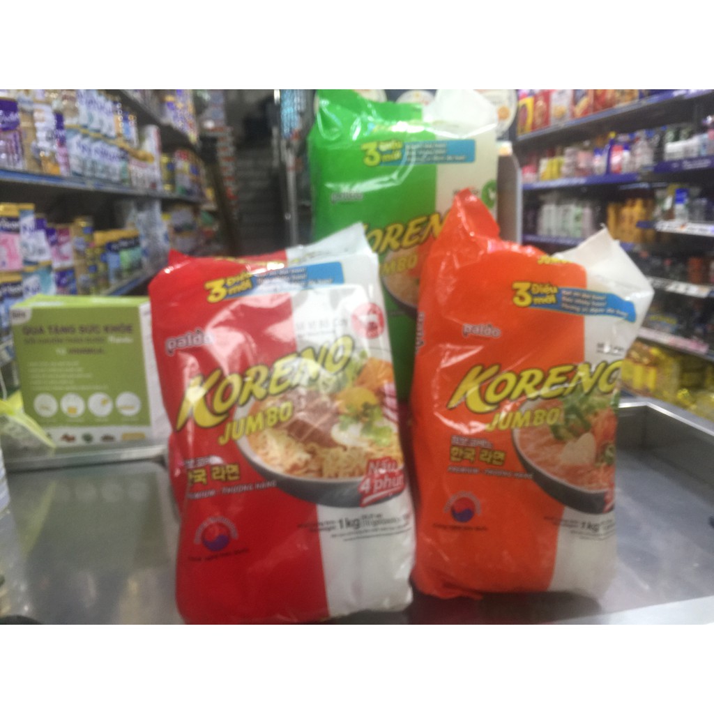 Mì tôm Koreno jumbo(bò , gà , tôm, kim chi) công nghệ Hàn quốc-1kg