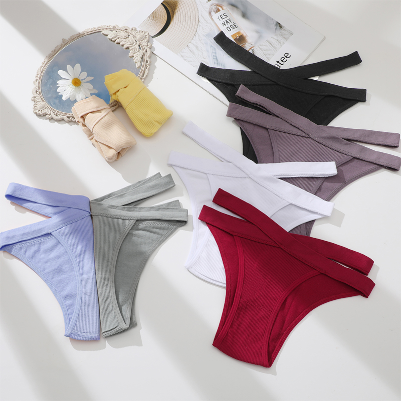 Cute Byte Quần lót lọt khe thời trang liền mạch kiểu dây chéo 8 màu trơn quyến rũ cho phái nữ