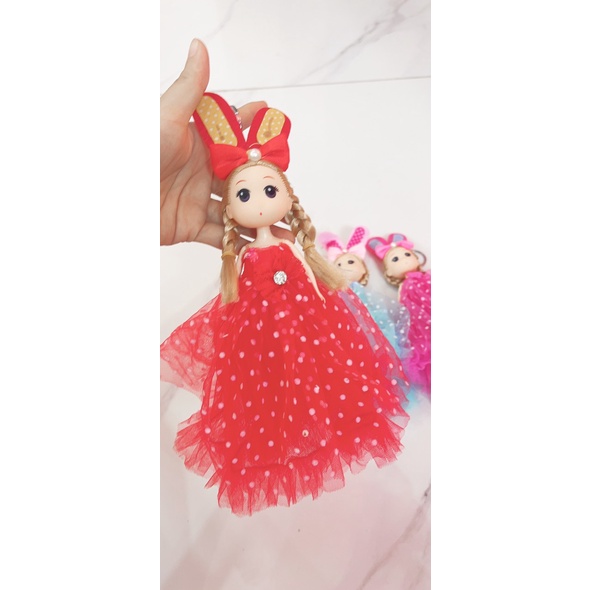 Búp bê chibi có móc khóa treo balo túi xách xinh xắn