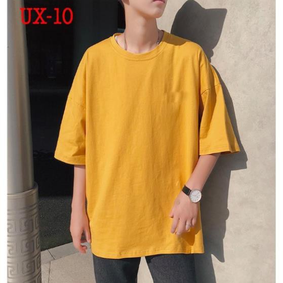 Áo phông vàng nghệ trơn form rộng tay lỡ - áo over màu vàng bò - dark yellow tee New