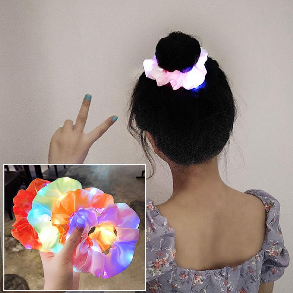 Dây Cột Tóc Cao Su Có Đèn LED Phát Sáng Thời Trang Giáng Sinh Cho Nữ