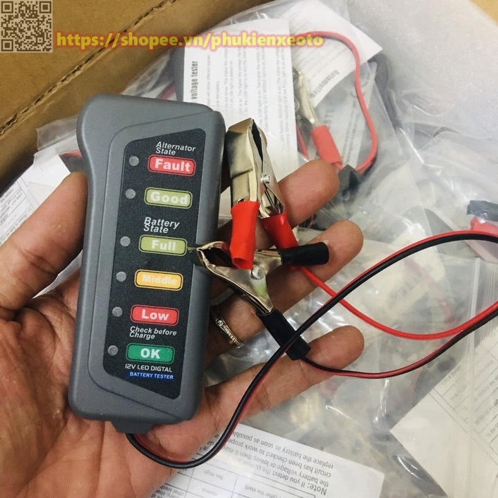 Máy kiểm tra bình ắc quy cao cấp cho xe hơi xe máy 12V 15A