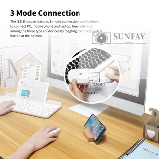 Chuột Không Dây Fd I331D 3 Chế Độ 2000dpi 2.4g Usb Type C Bluetooth 4