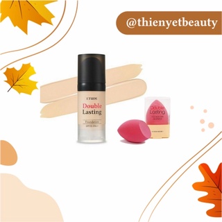 10g- Bộ kem nền và tán mút Kem Nền Che Phủ Hoàn Hảo, Lâu Trôi Double Lasting Foundation SPF42