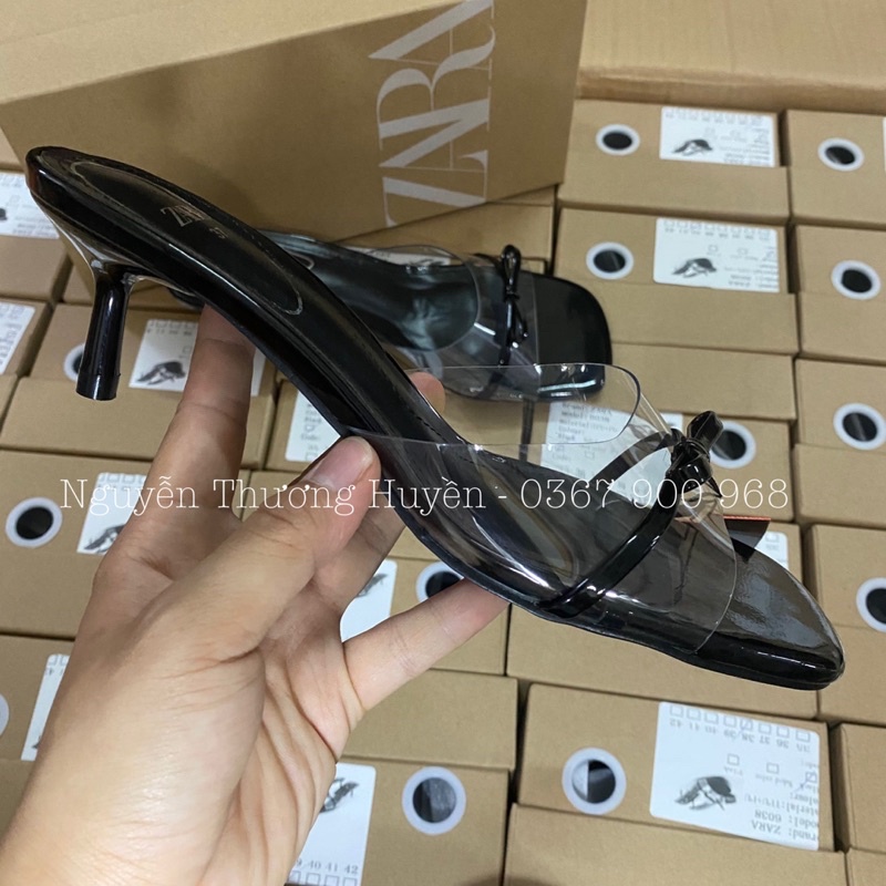 Guốc mica 5p quai trong nơ mini xuất ZR Full box MS-6038