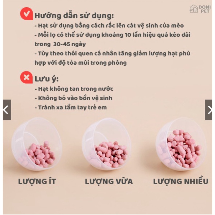Hạt khử mùi CÁT viên thơm khử mùi cát vệ sinh cho mèo