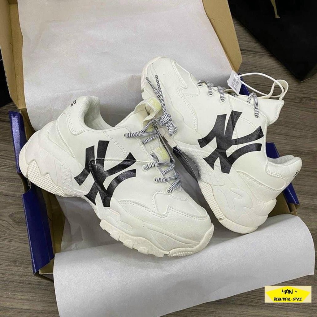 Giày thể thao sneaker 𝐌𝐋 𝐁 trắng chữ NY đen hot trend, độn đế siêu cá tính dành cho nam nữ, nhóm đội