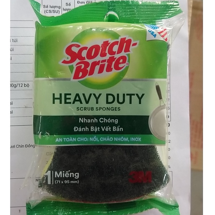 Combo 6 Miếng Cước Cọ Chùi Rửa 3M Scotch Brite siêu sạch có mút
