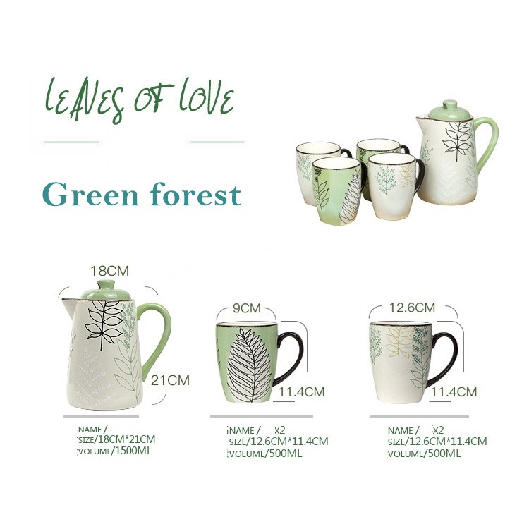 Bộ Bình nước cao cấp sứ tráng men phong cách NHẬT BẢN