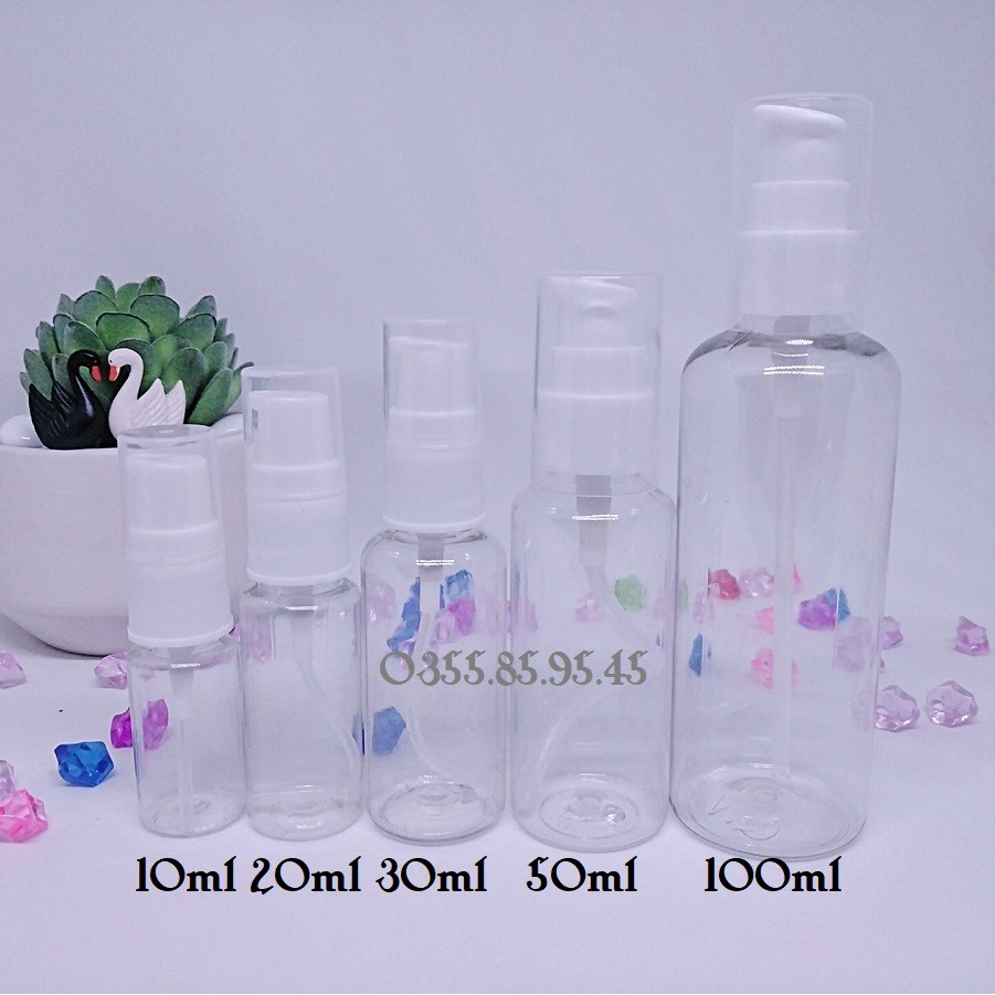 Chai xịt giọt 30ml/50ml/100ml - Chai lọ nhựa pet chiết mỹ phẩm