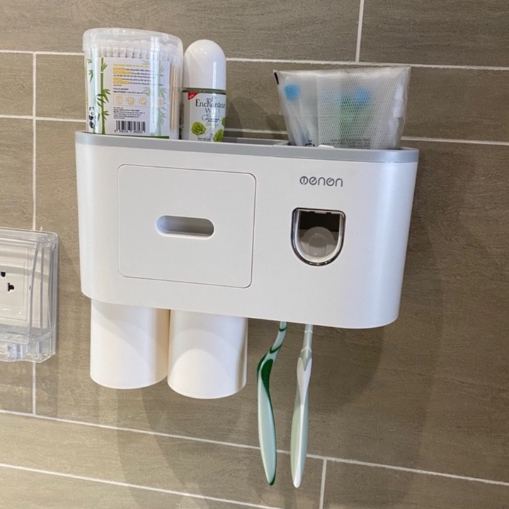 Kệ Để Bàn Chải Đánh Răng ,Bộ Nhả Kem Tự Động Không Khoan Tường , Giá Treo Đồ Nhà Tắm