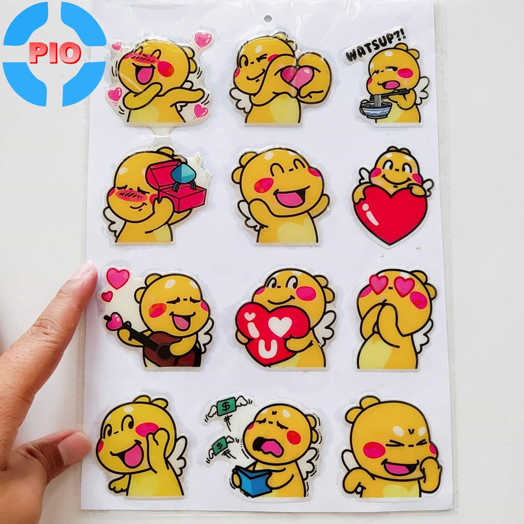 [Mẫu Ngẫu Nhiên] Bộ Tem Khủng Long Con Dập Nổi Cao Cấp, Sticker cute dán Xe Máy, Ô Tô, Mũ Bảo Hiểm, Chống Thấm