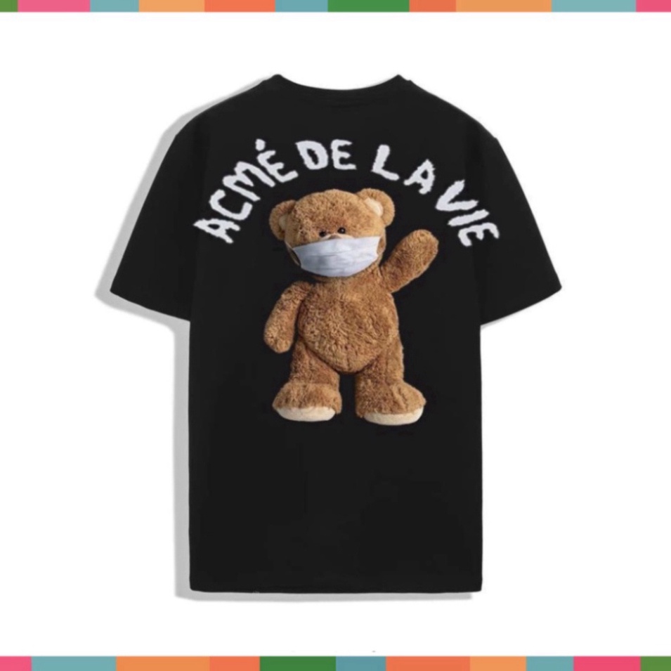 Áo thun ADLV GẤU TEDDY, kiểu dáng unisex, cotton dày dặn, cộc tay cổ tròn trend hè 2022