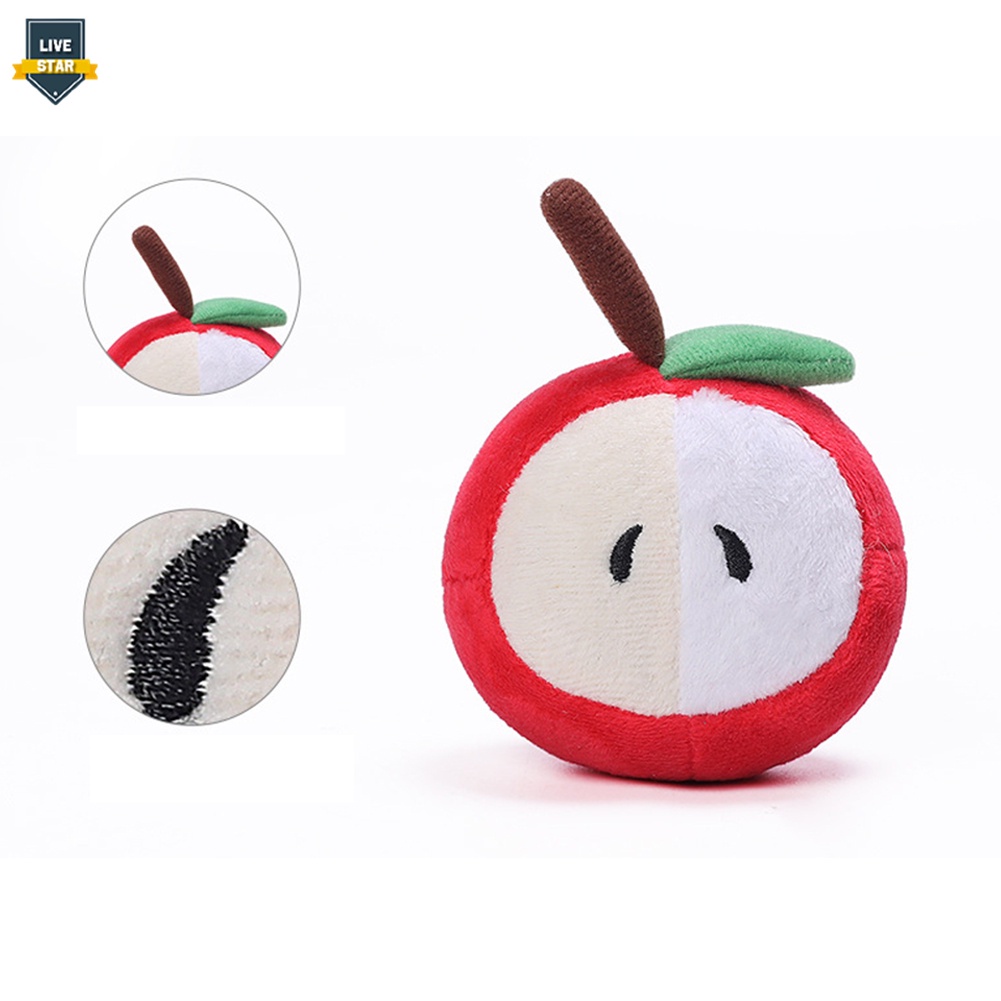 LS 1PC Pet Plush Toy Creative Cartoon Fruit Shape Pet Squeaky Toy Pet Bite Toy Dog Bite Sound Toy Pet Funny Toy Pet Supplies