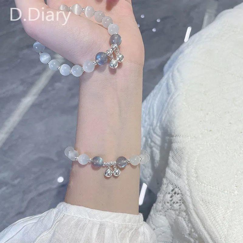 Vòng tay nữ dễ thương nhiều màu xinh xắn dạng hột có chuông mẫu mơi đơn giản lolita dreamdiary