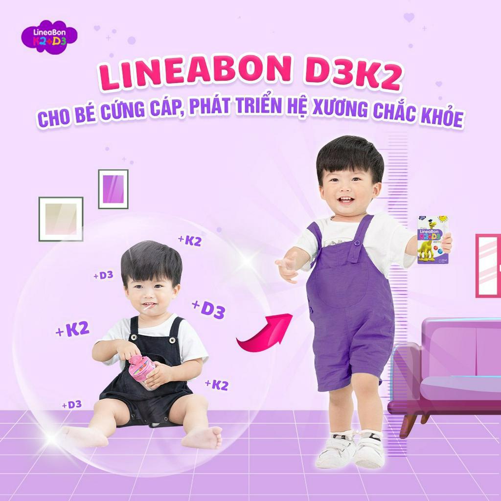 Vitamin K2+D3 mk7 LINEABON Hỗ trợ tăng chiều cao cho bé 10ml