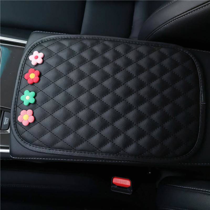Creative Cute Car Central Armrest Box Mat Universal Car Cartoon Decorative Leather Car Women's Gloves tKYJ