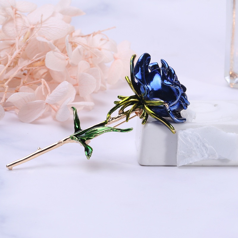 Ghim cài áo hình cành hồng dễ thương gồm nhiều màu tùy chọn dành cho nữ