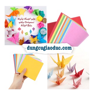 Giấy Origami màu 2 mặt giống nhau - Tập 100 tờ, 10 màu