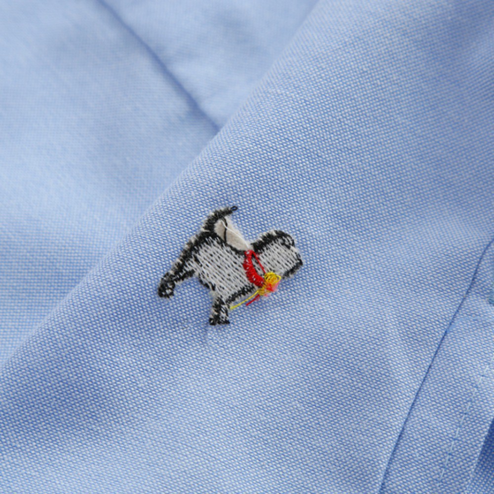 Áo sơ mi ngắn tay cổ bẻ họa tiết chú cún đáng yêu cho bé trai