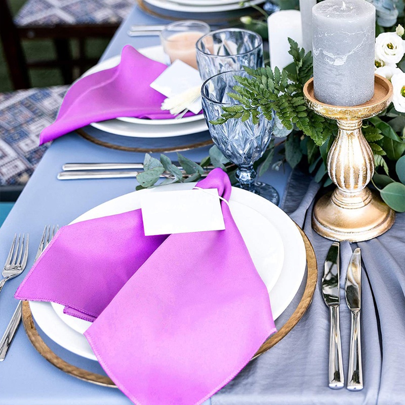 ✿ Set 12 Khăn Ăn Hình Vuông 50cm Bằng Vải Satin Đa Ứng Dụng