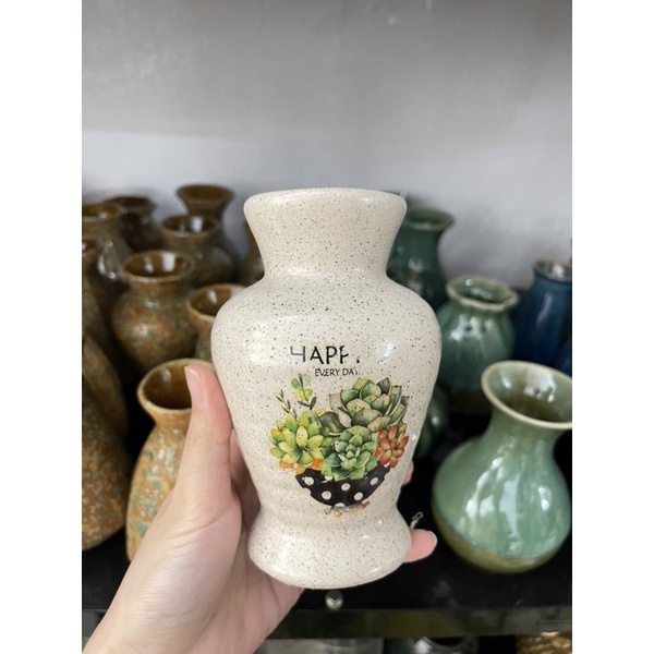 Bình gốm Bát Tràng size mini decor nhà cửa