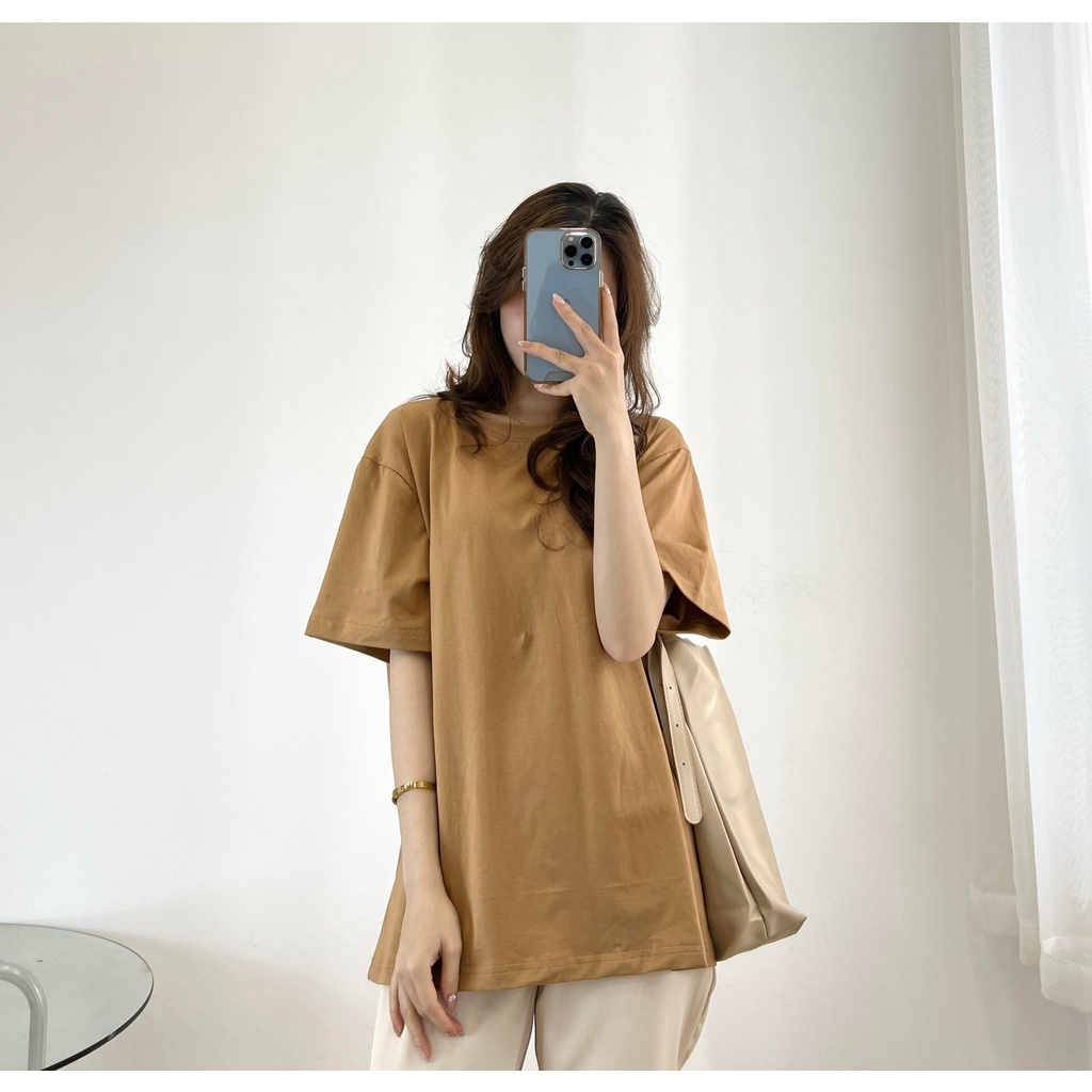 Áo thun trơn cotton co giãn tốt, thoáng mát thấm hút mồ hôi- Miho house