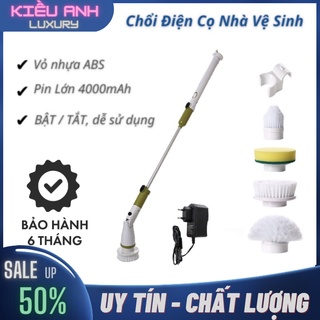 Chổi Cọ Nhà Vệ Sinh Bồn Cầu Toilet Bằng Điện Không Dây Làm Sạch Nhà Vệ Sinh, Nhà Tắm Tặng Kèm 4 Đầu Thay Thế Tiện Lợi