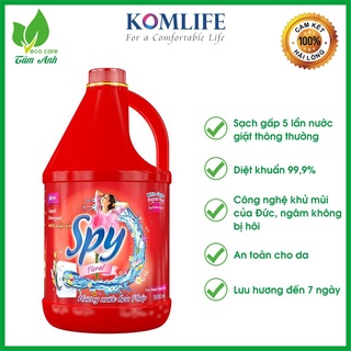 Nước giặt xả 2in1 SPY đỏ, siêu đậm đặc, ít bọt, siêu sạch, thơm lâu cho máy giặt cửa ngang - dung tích 300ml và 4600ml