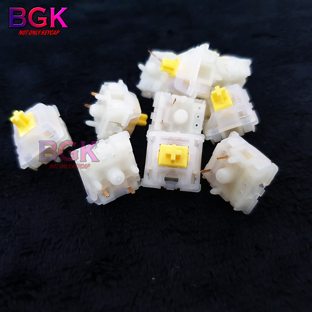 Switch Gateron Milky Yellow lẻ Switch Linear Siêu Mượt 5 PIN sử dụng cho bàn phím cơ