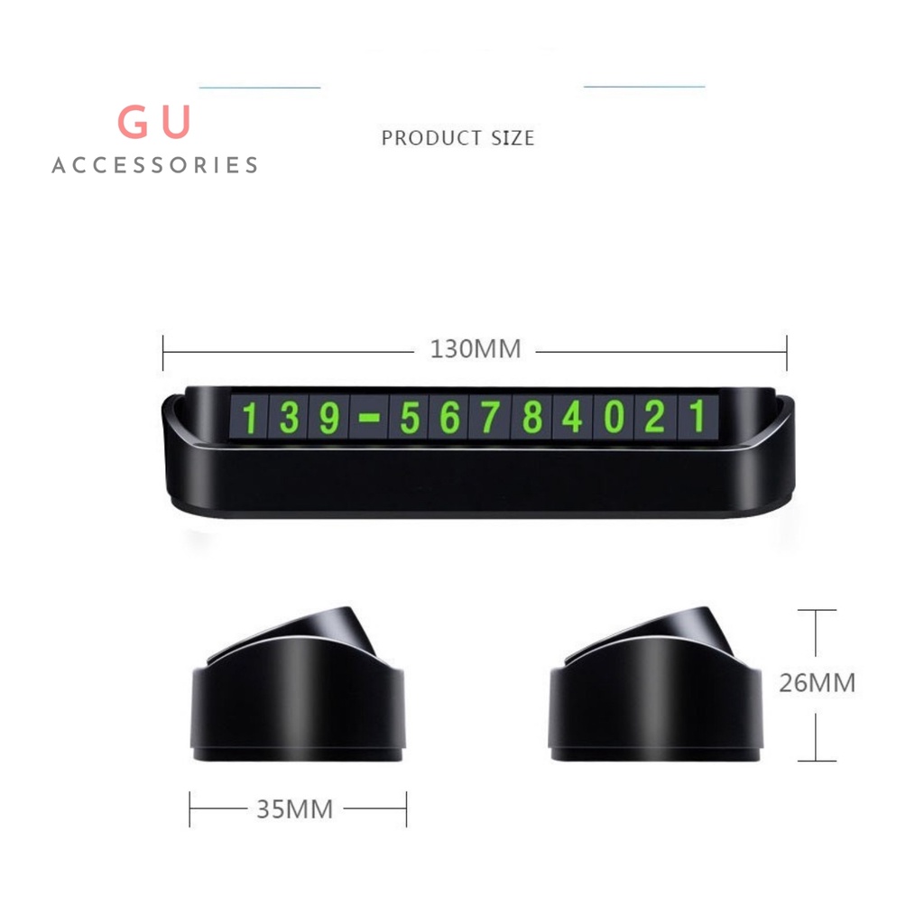 Bảng số điện thoại ô tô gắn taplo khi dừng đỗ xe- GU