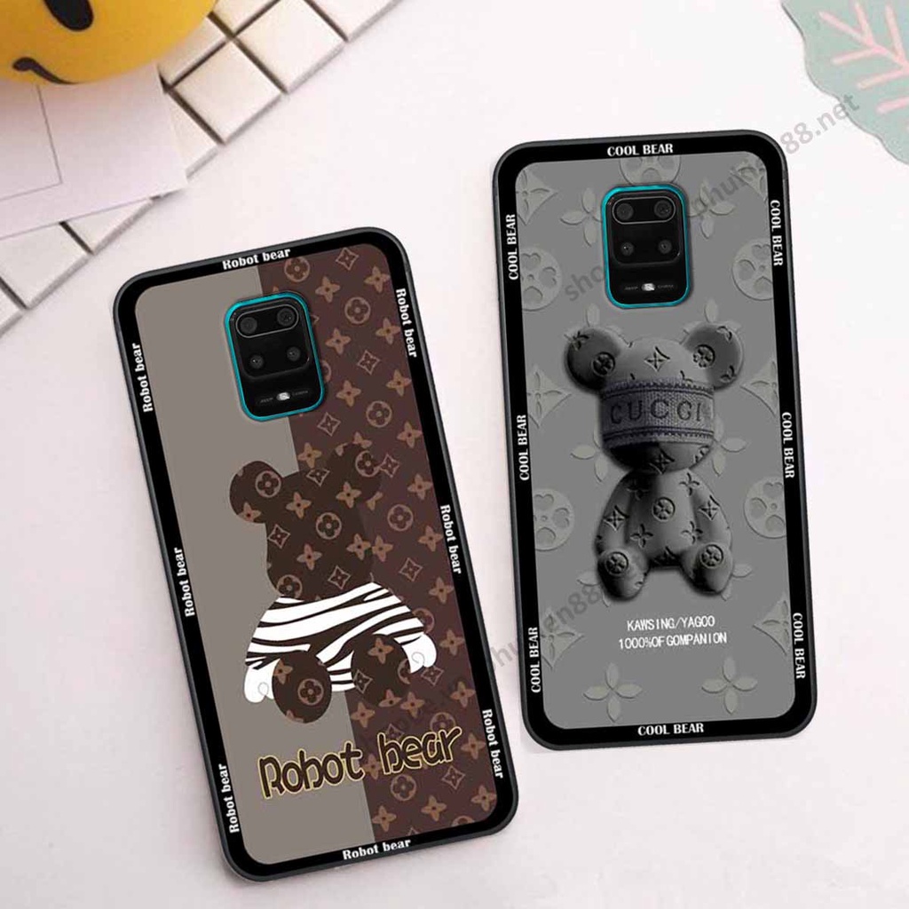 Ốp Xiaomi Redmi Note 9 / Note9s / Note 9 Pro bear, k@ws thương hiệu phong cách ốp lưng thời trang cao cấp